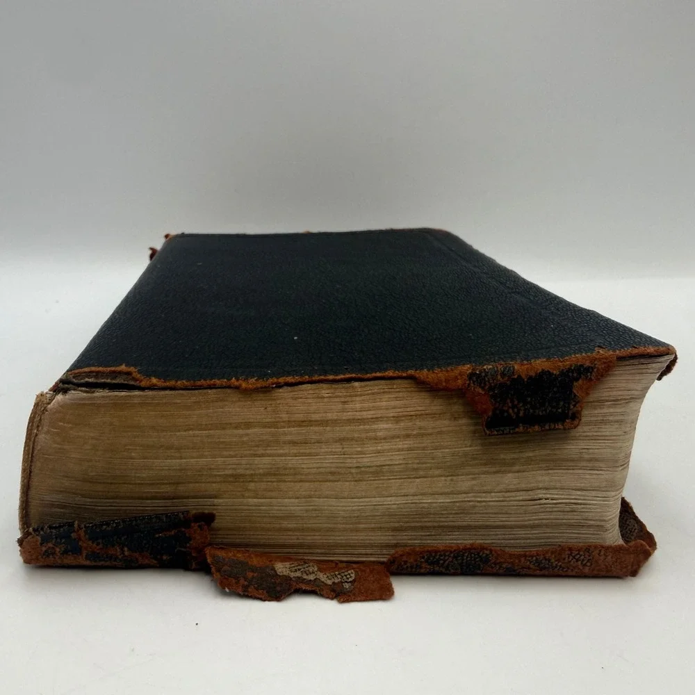 Antique KJV Holy Bible Teachers Edition Genuine Levant Morocco Leather Baptist